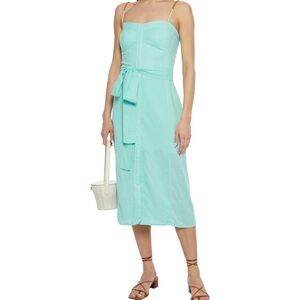 VIX PAULA HERMANNY
Nidia shirred linen voile midi dress Turquoise Resort Core S